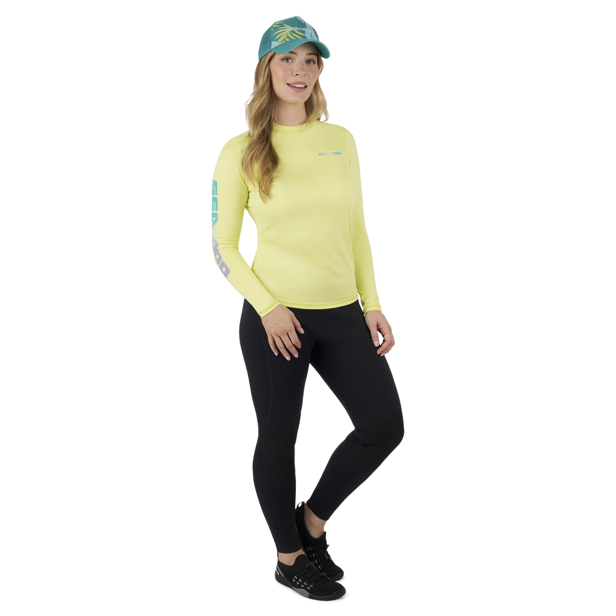 Sea-Doo Women's Long Sleeve Rashguard Hi-Vis Yellow 28805826 - Image 4