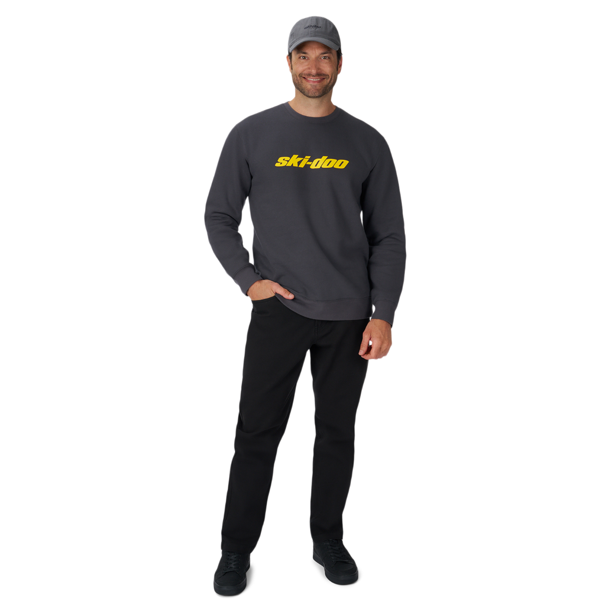 Ski-Doo Men's Signature Crew Sweatshirt Smoke 28810657 - Image 3