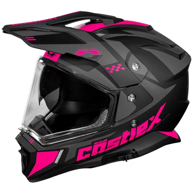 Castle Adult Dual Sport Motorcycle Helmet - CX200 WRATH, Matte Pink Glo, Size Medium