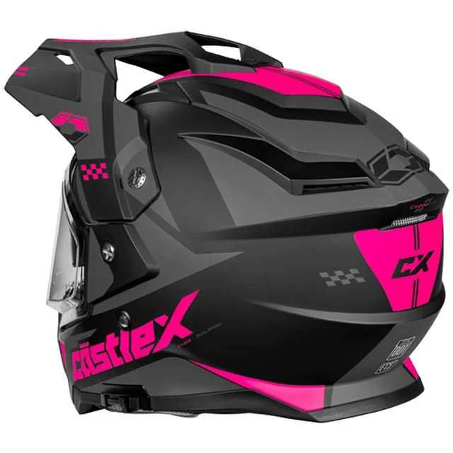 Castle Adult Dual Sport Motorcycle Helmet - CX200 WRATH, Matte Pink Glo, Size Medium - Image 2