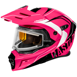 Castle CX950 V2 Wake Modular Dual-Sport Helmet W/Electric Lens Shield Pink-Glo / Black
