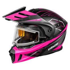 Castle CX950 V2 Fierce Modular Dual-Sport Helmet W/Electric Lens Shield Matte Black - Pink-Glo