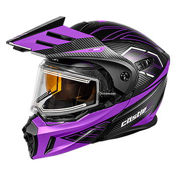Castle CX950 V2 Fierce Modular Dual-Sport Helmet W/Electric Lens Shield Matte Black / Grape