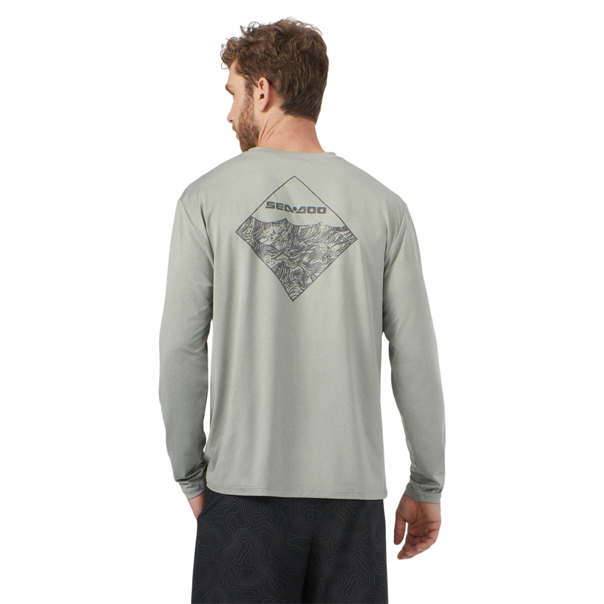 Sea-Doo Men's UV Protection Long Sleeve Shirt Smoke 45467057 - Image 2